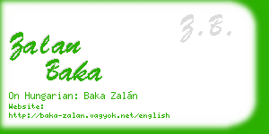 zalan baka business card