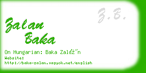 zalan baka business card